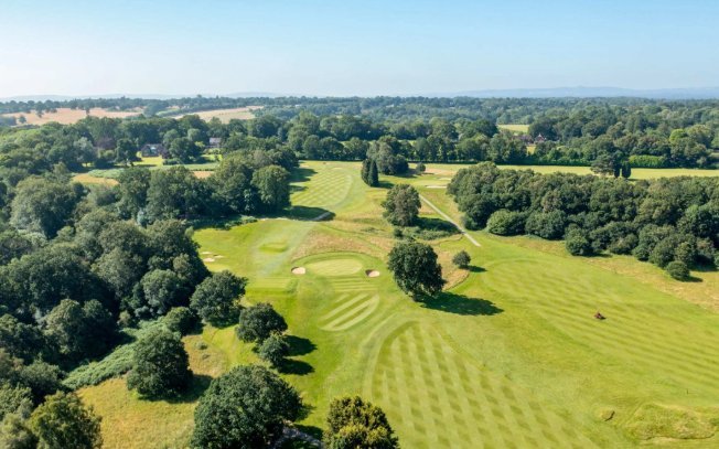 Aerial view of a Sussex parkland golf course
